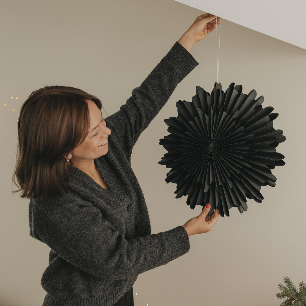 Snowflake black 45cm - Eulenschnitt