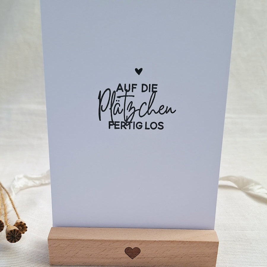 Postkarte "Auf die Plätzchen" – handgemacht