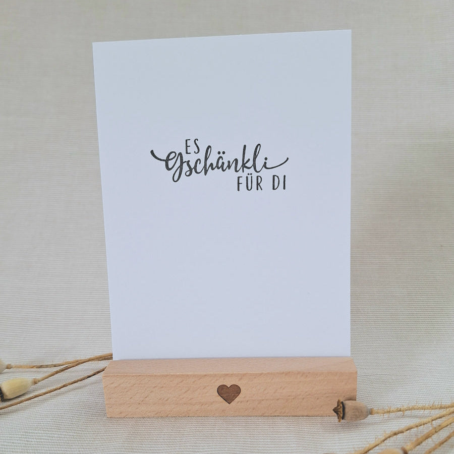 Postkarte "Es Gschänkli für di" – handgemacht