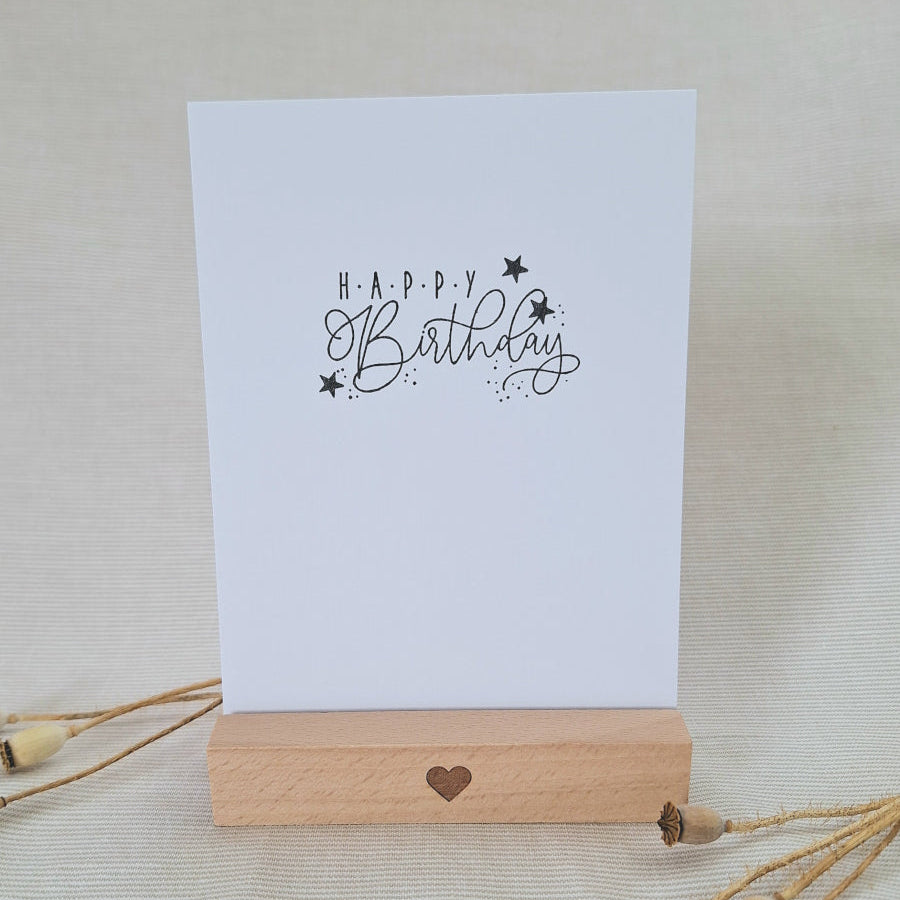 Postkarte "Happy Birthday" Sterne – handgemacht