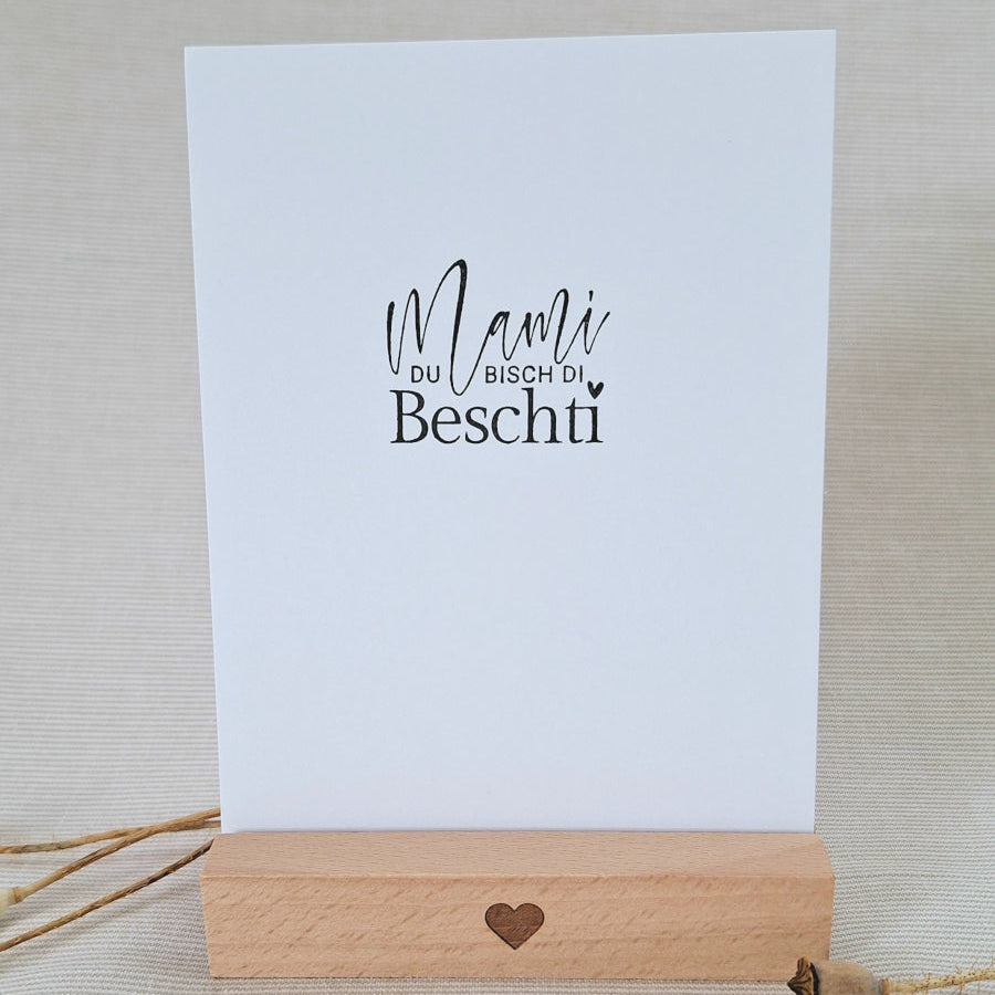 Postkarte "Mami du bisch di Besti" – handgemacht