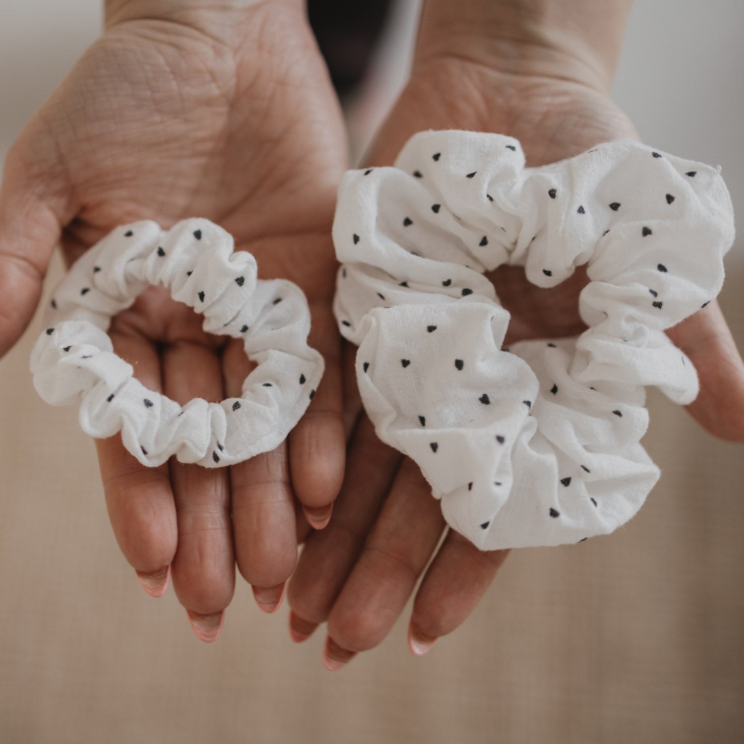 Scrunchies Herzen 2er Set - Eulenschnitt