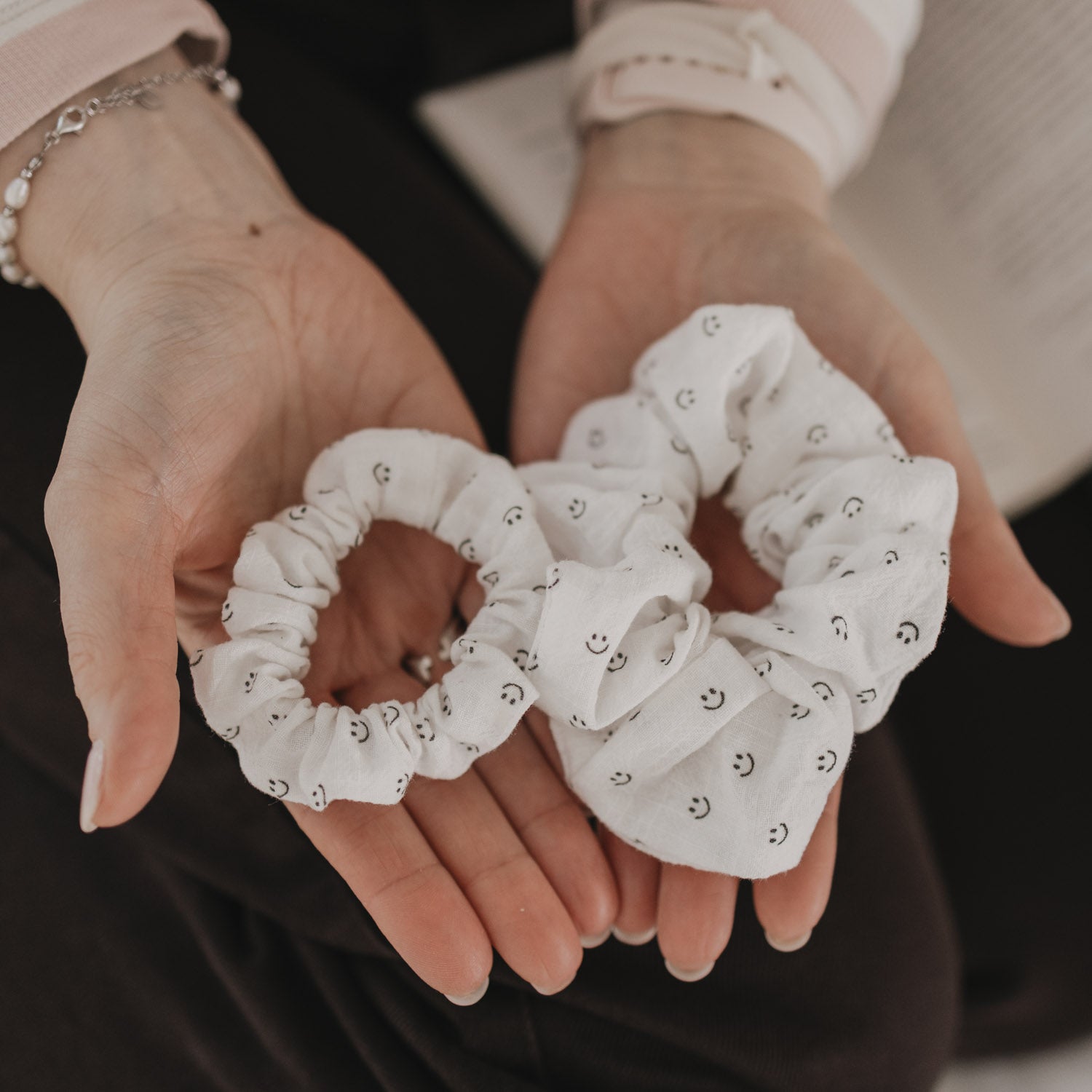 Scrunchies Smileys 2er Set - Eulenschnitt