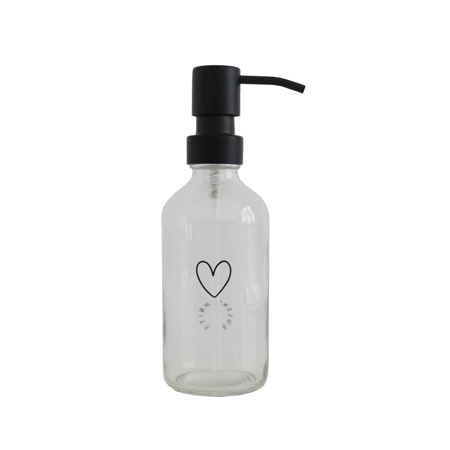 Distributeur de savon "Handseife" & coeur 250ml transparent set de 2 - Eulenschnitt