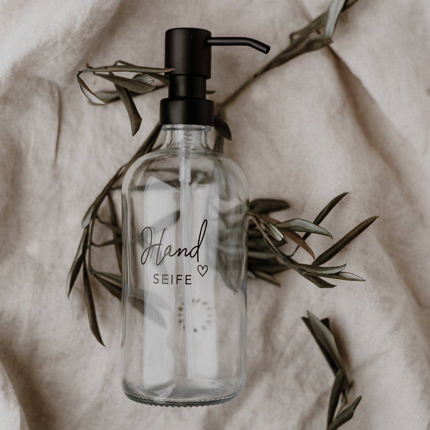 Seifenspender "Handseife" 500ml transparent - Eulenschnitt