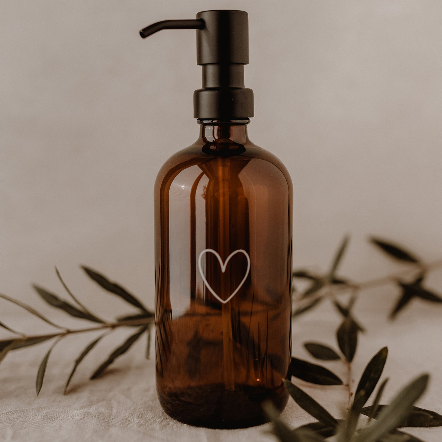 Seifenspender Herz 500ml braun - Eulenschnitt