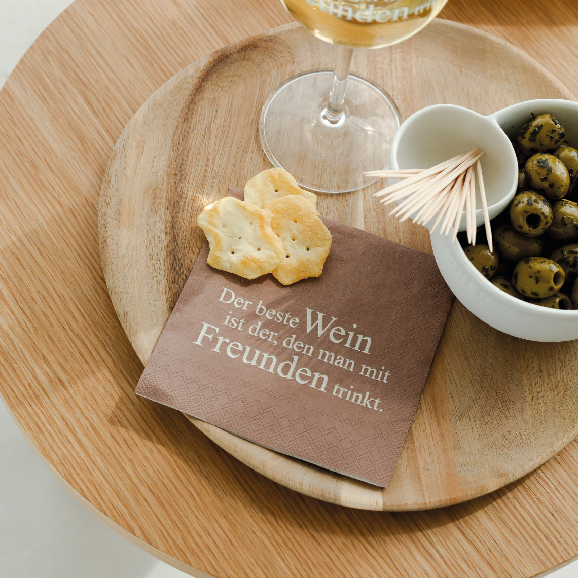 Serviette "Der beste Wein" Cocktail - Räder