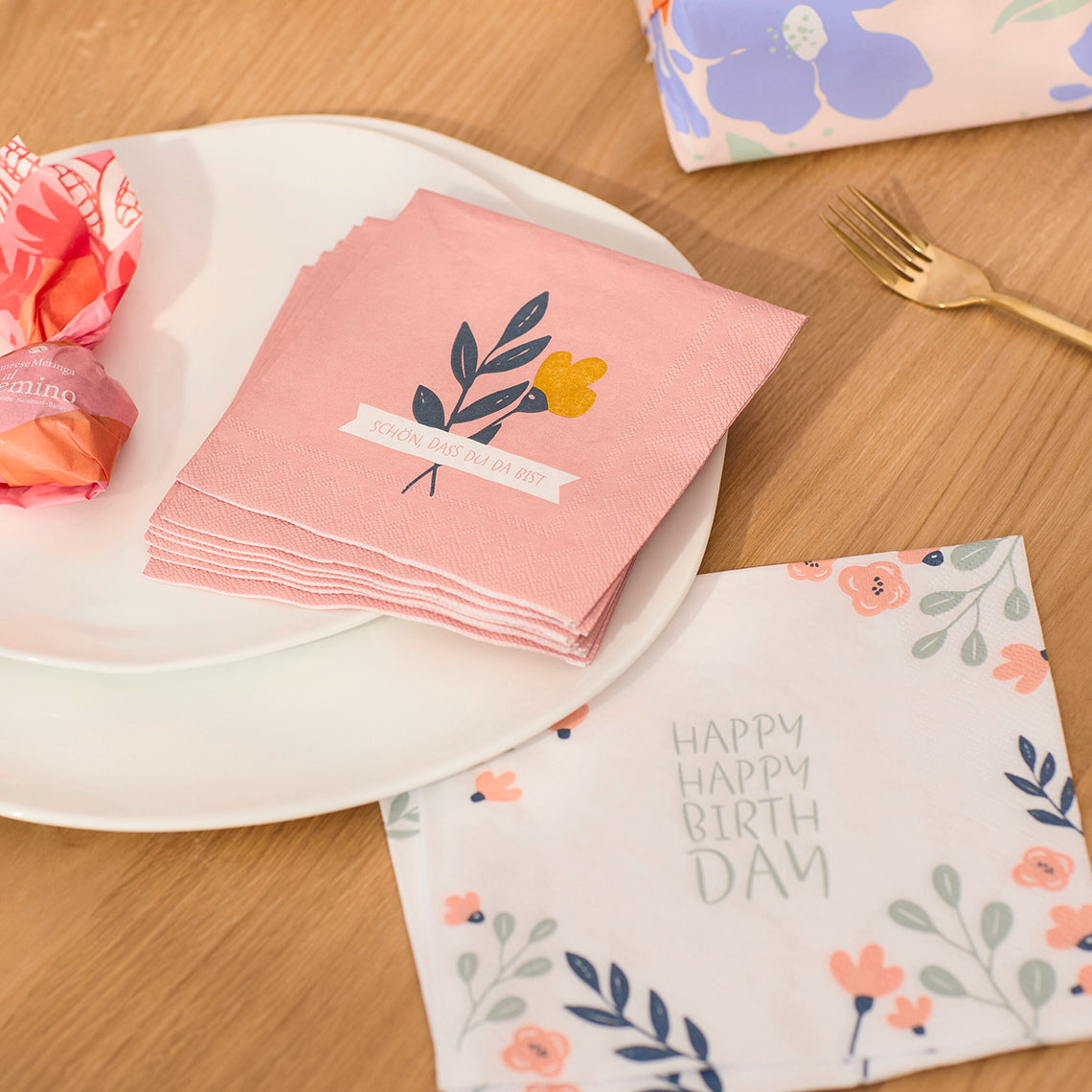 Serviette "Happy Happy Birthday" Lunch - Räder