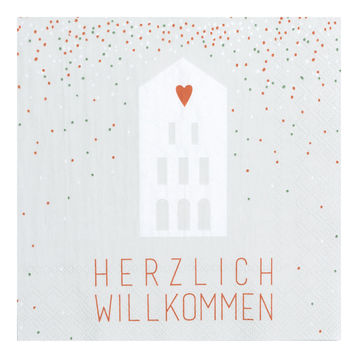 Serviette "Herzlich Willkommen" Lunch - Räder