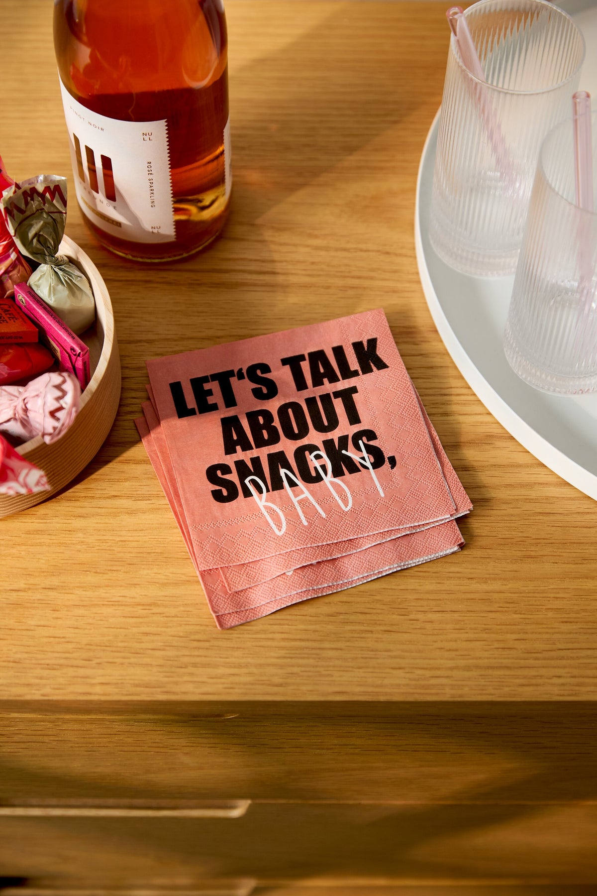 Serviette "Let's talk about Snacks, Baby" Cocktail - Räder (Bild 2)
