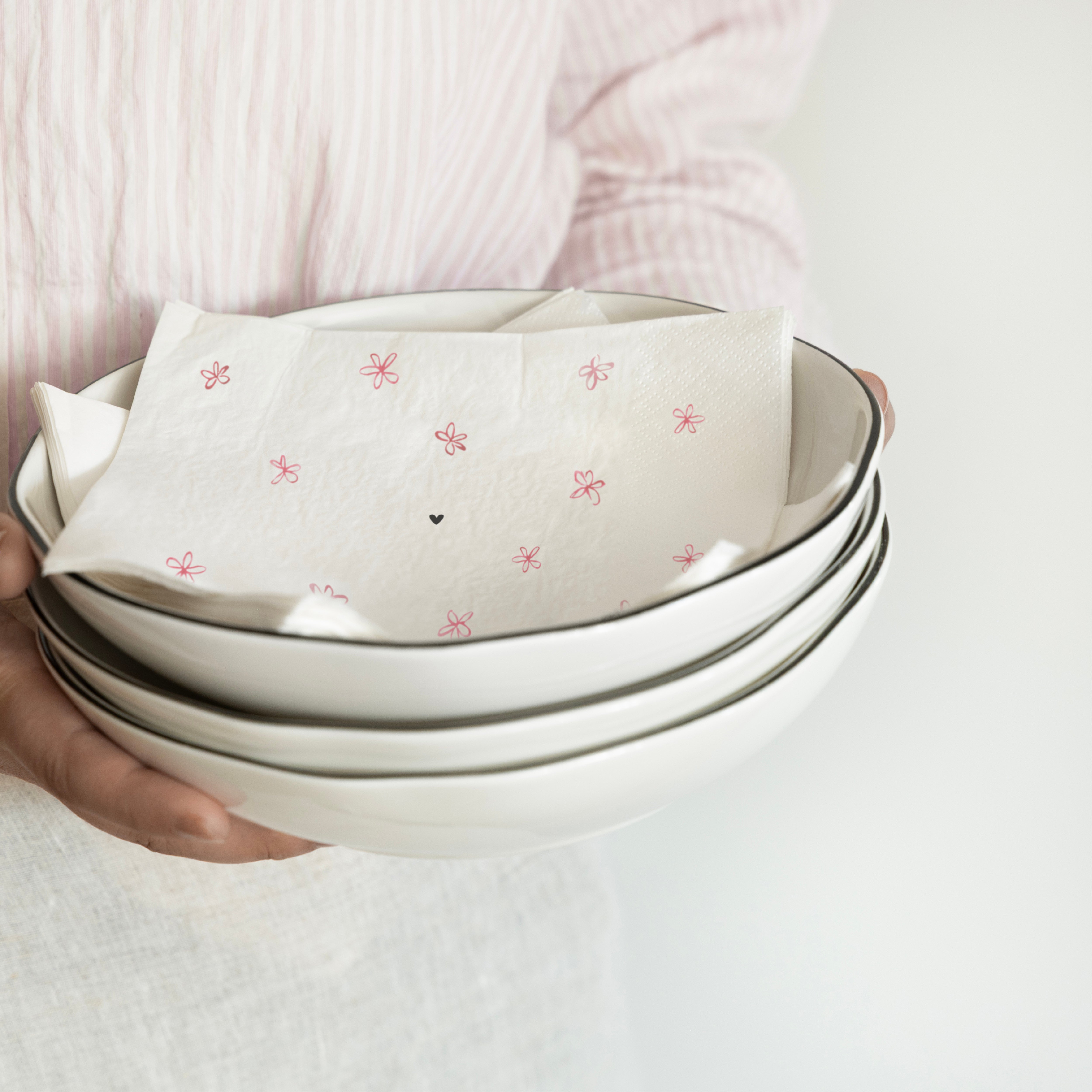 Serviette "Little Flowers" Lunch rose - Bastion Collections