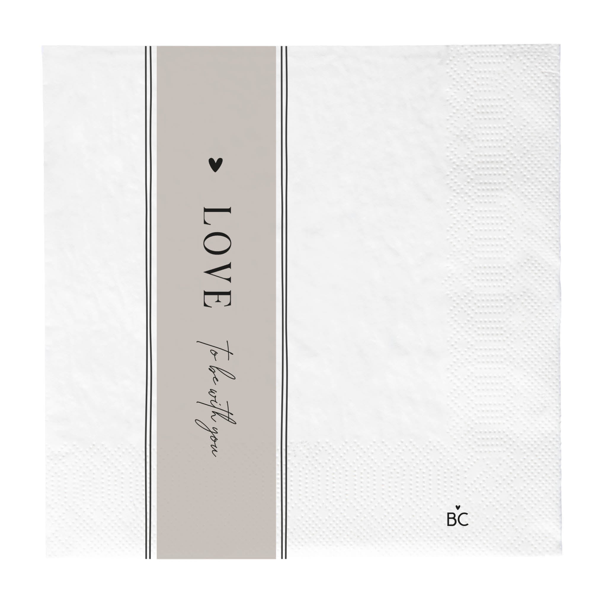 Serviette "Love to be with you" Lunch - Bastion Collections