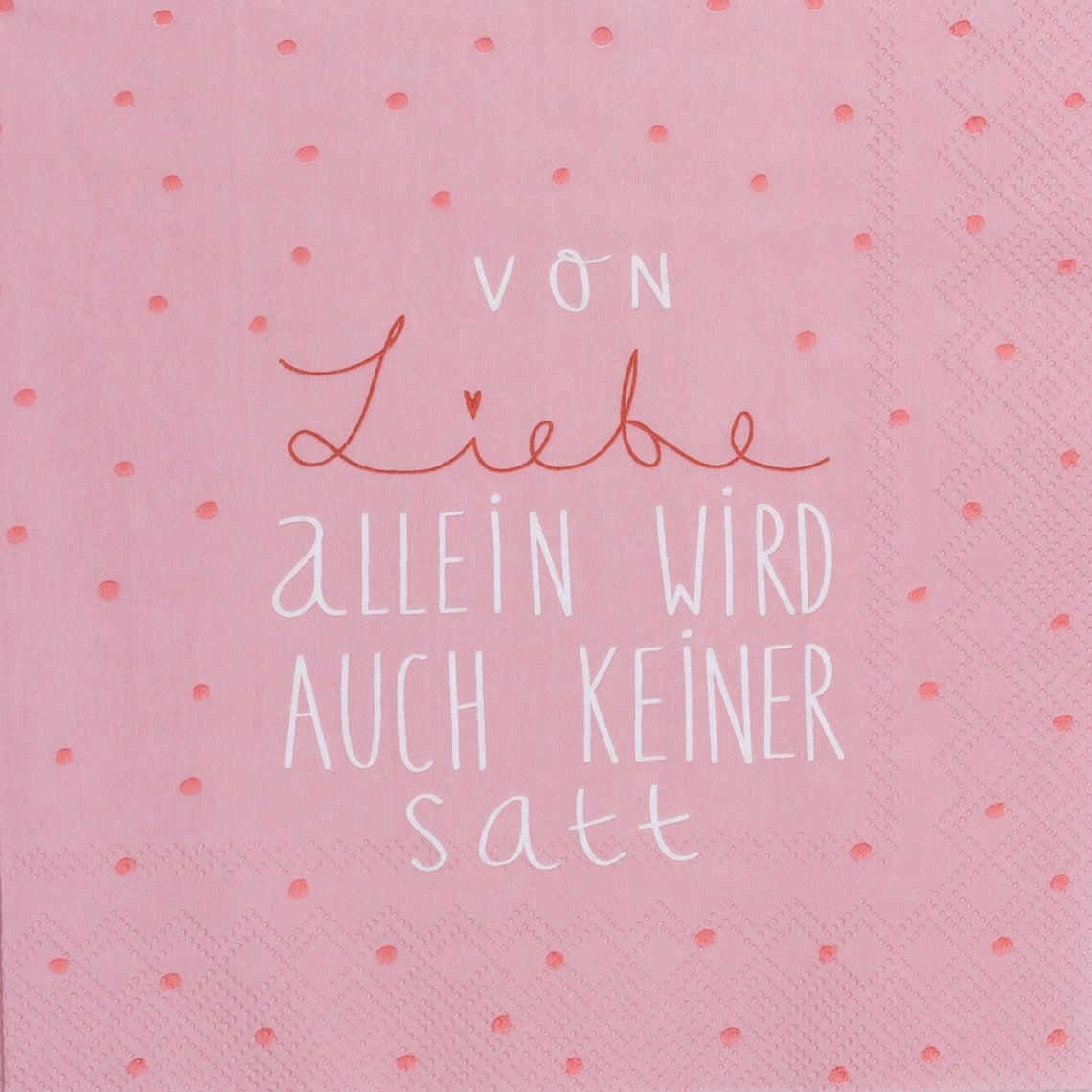 Serviette "Von Liebe allein wird auch keiner satt" Lunch - Räder
