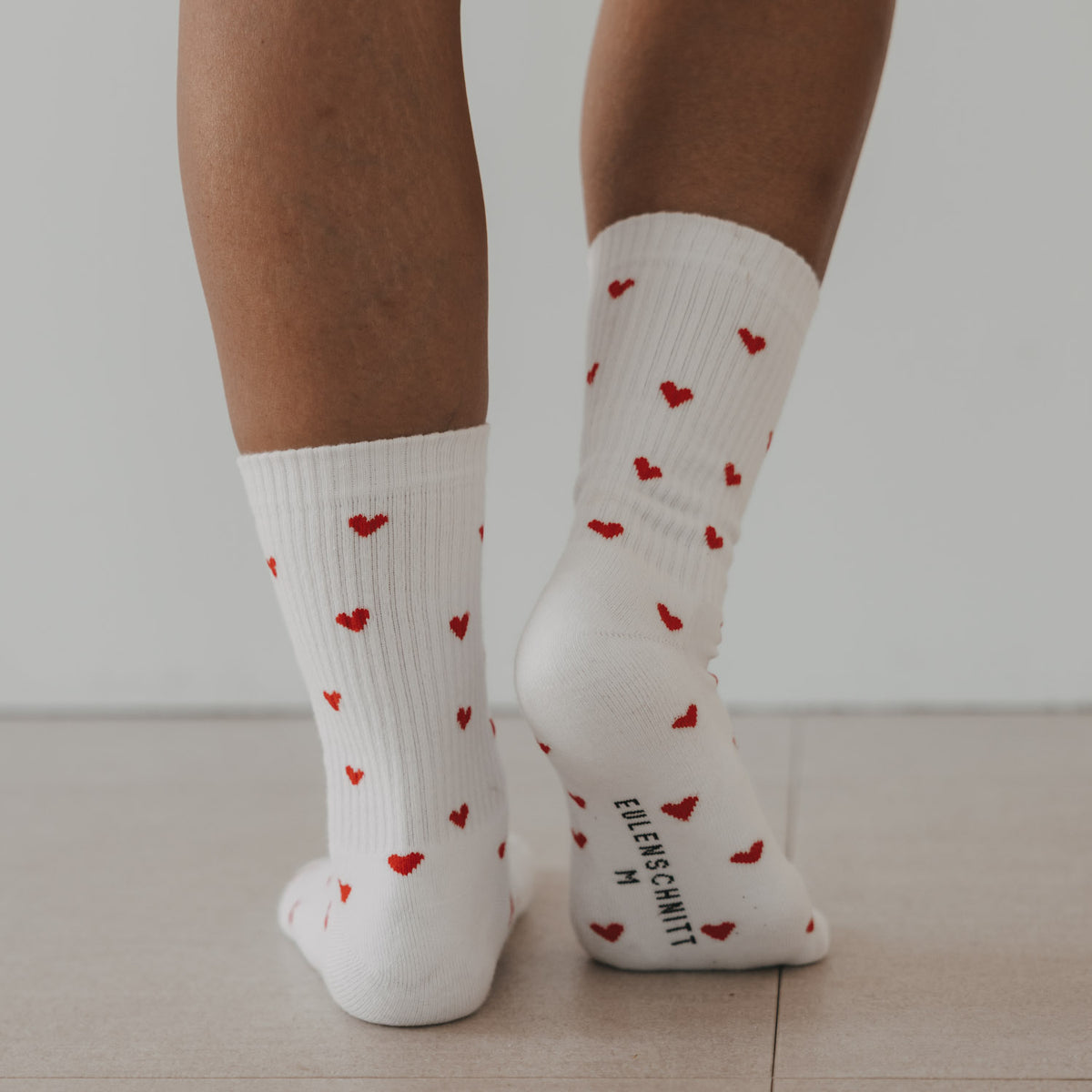 Chaussettes coeurs rouges blanc 39–42 - Eulenschnitt
