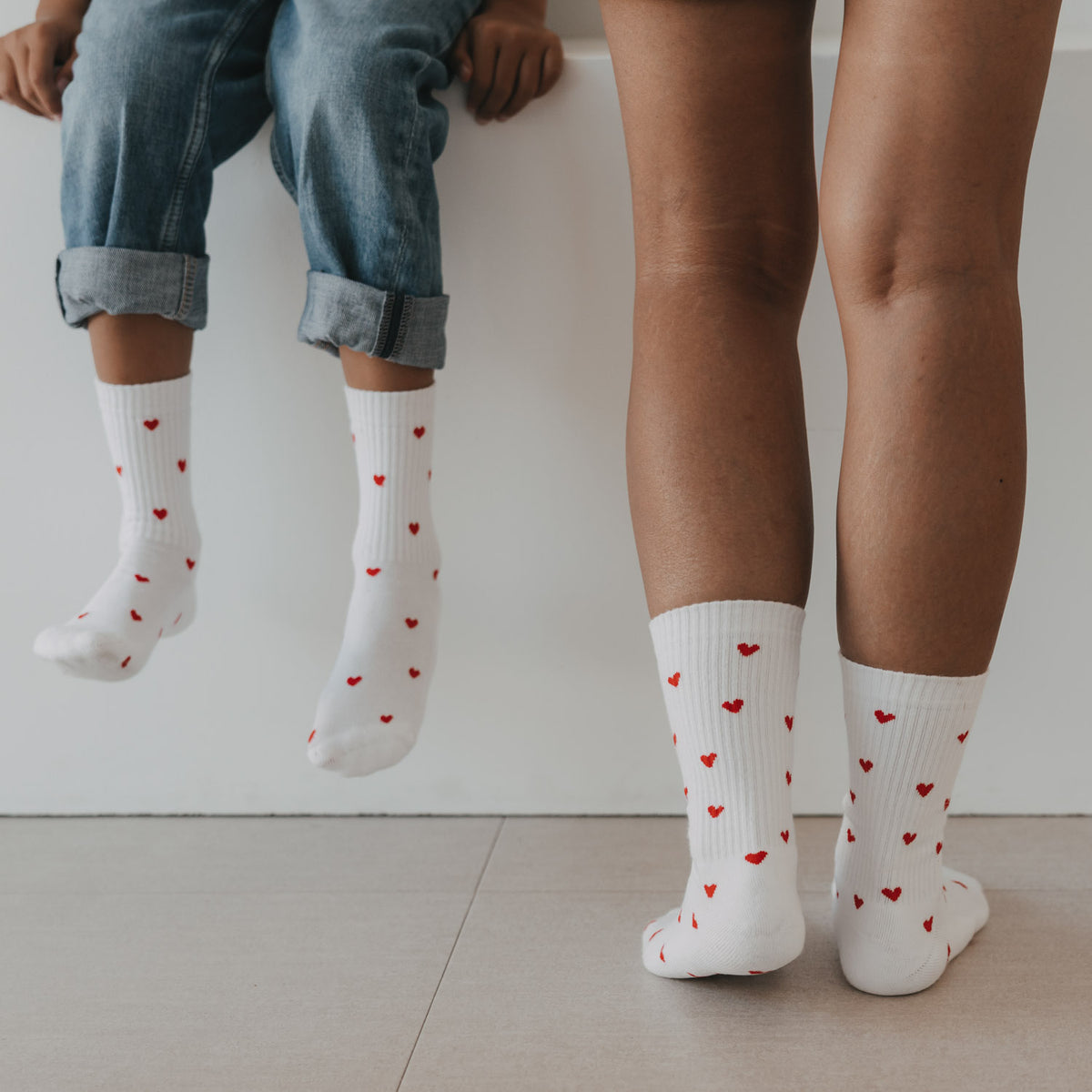 Chaussettes coeurs rouges blanc 35–38 - Eulenschnitt (Image 2)