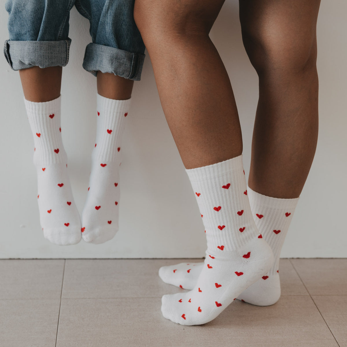 Chaussettes coeurs rouges blanc 39–42 - Eulenschnitt (Image 3)