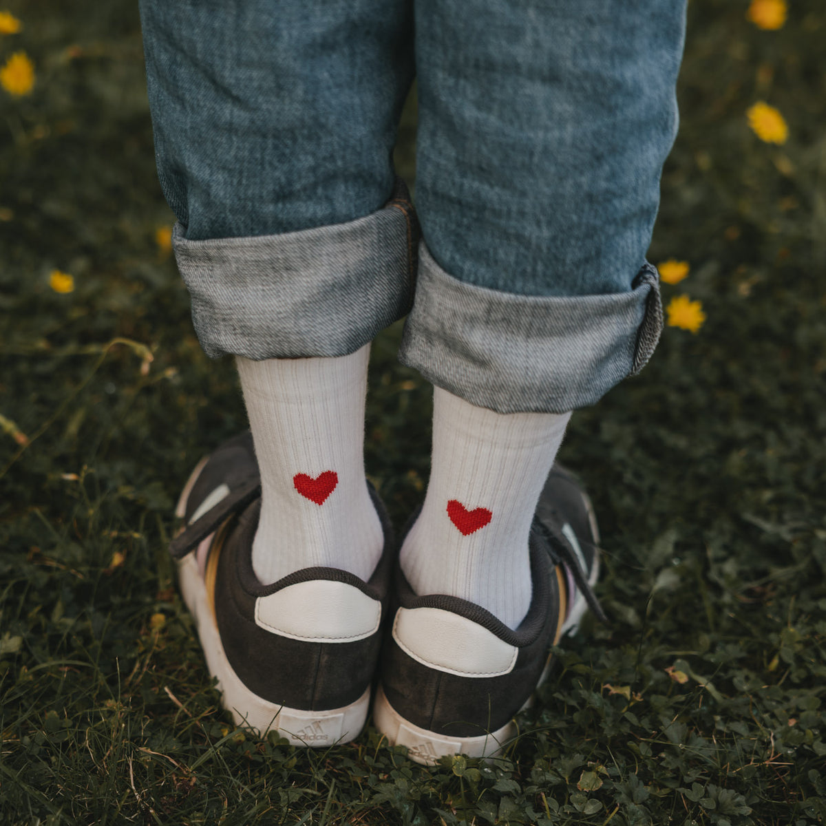 Kids socks red heart white 31-34 - Eulenschnitt (Image 2)