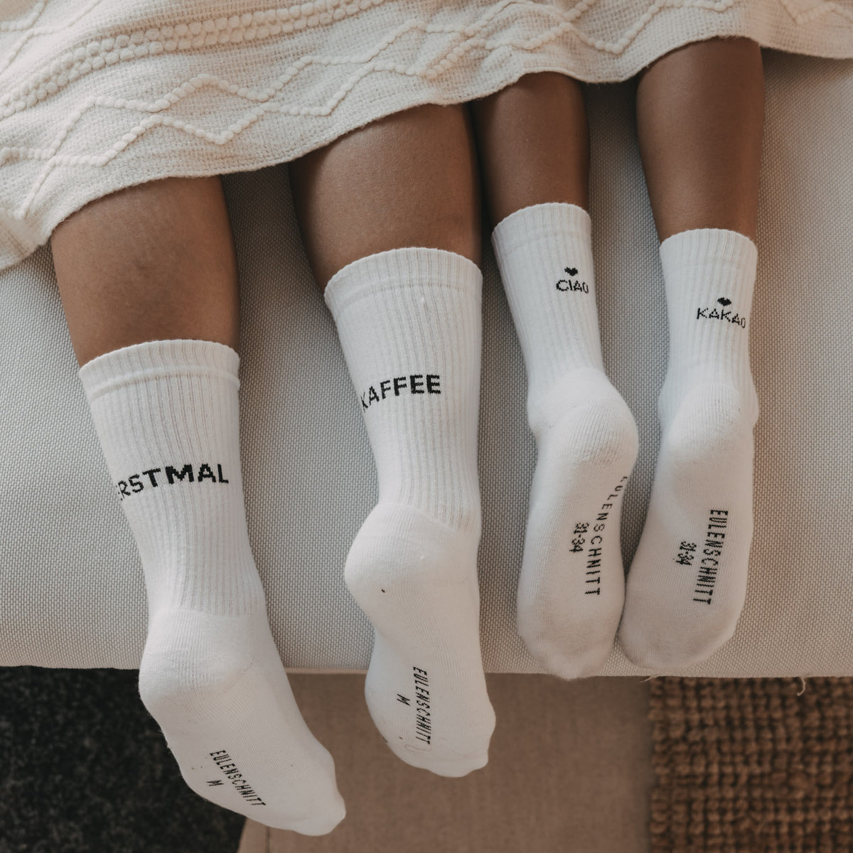 Chaussettes enfant "Ciao Kakao" blanc 31-34 - Eulenschnitt (Image 3)