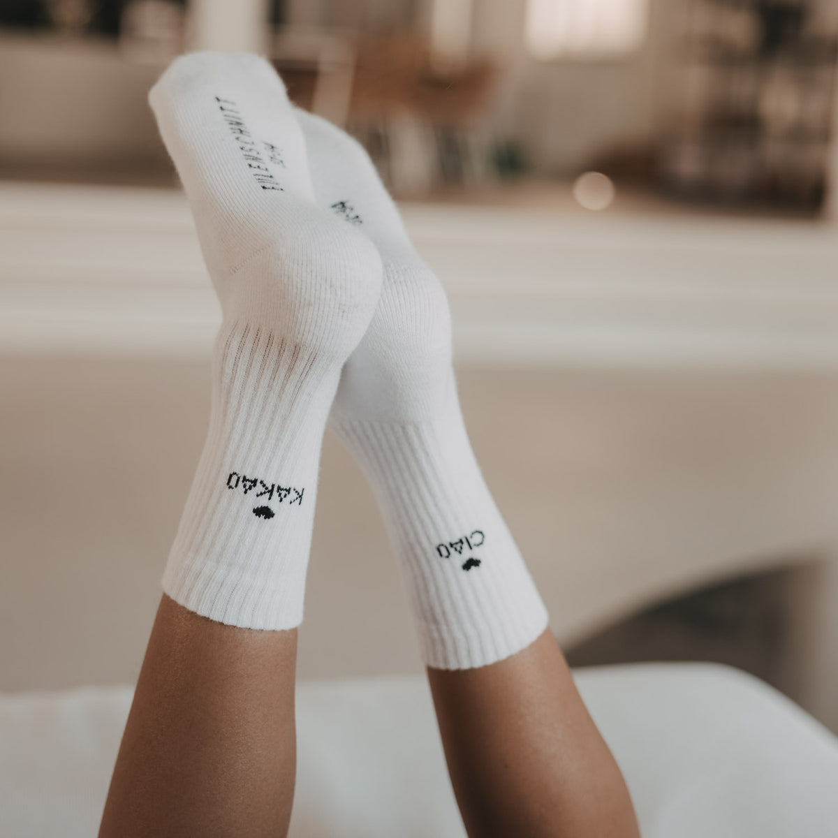 Chaussettes enfant "Ciao Kakao" blanc 27-30 - Eulenschnitt (Image 3)