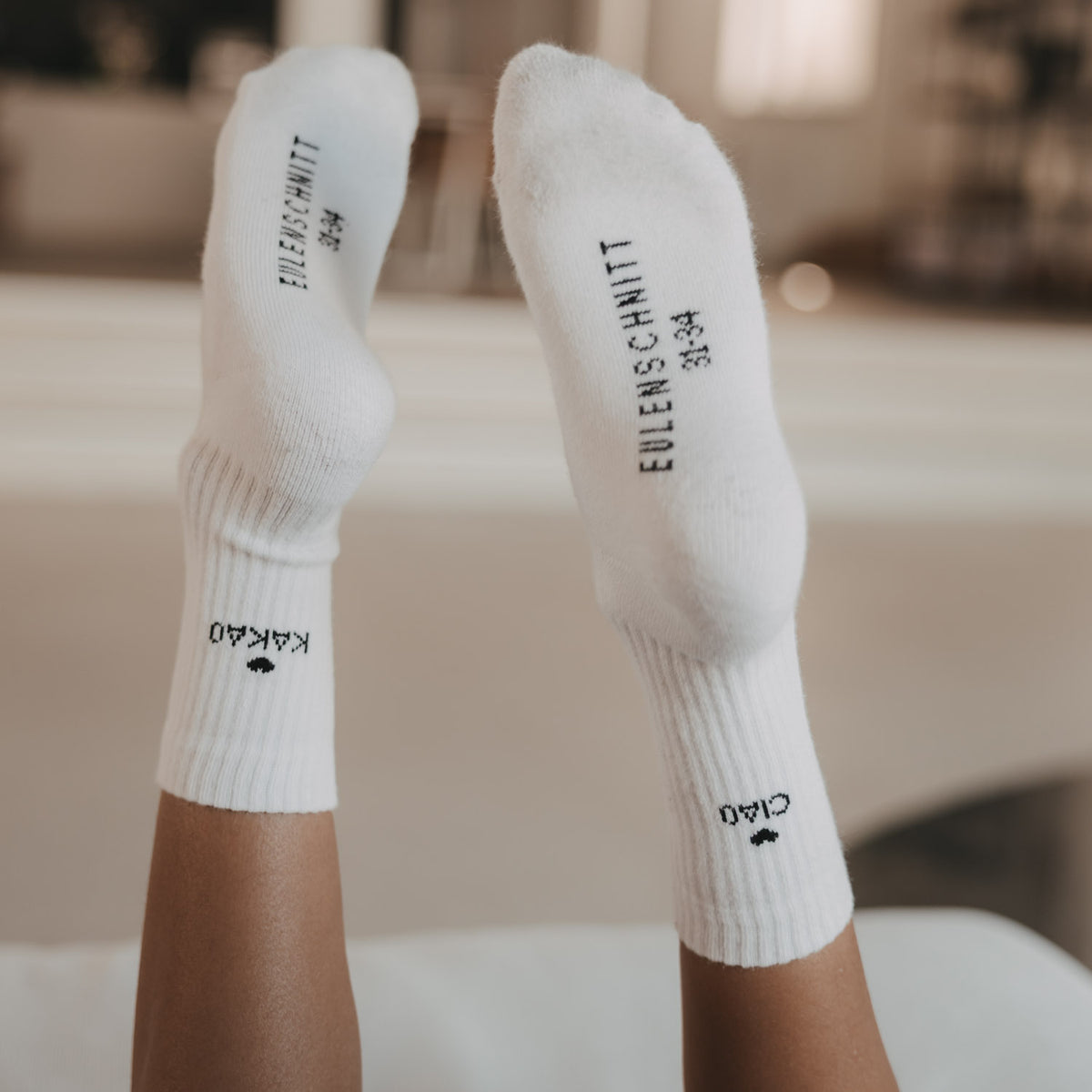 Chaussettes enfant "Ciao Kakao" blanc 31-34 - Eulenschnitt (Image 4)