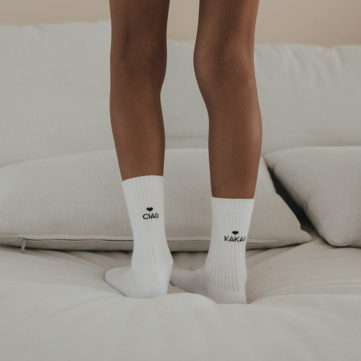 Chaussettes enfant "Ciao Kakao" blanc 31-34 - Eulenschnitt