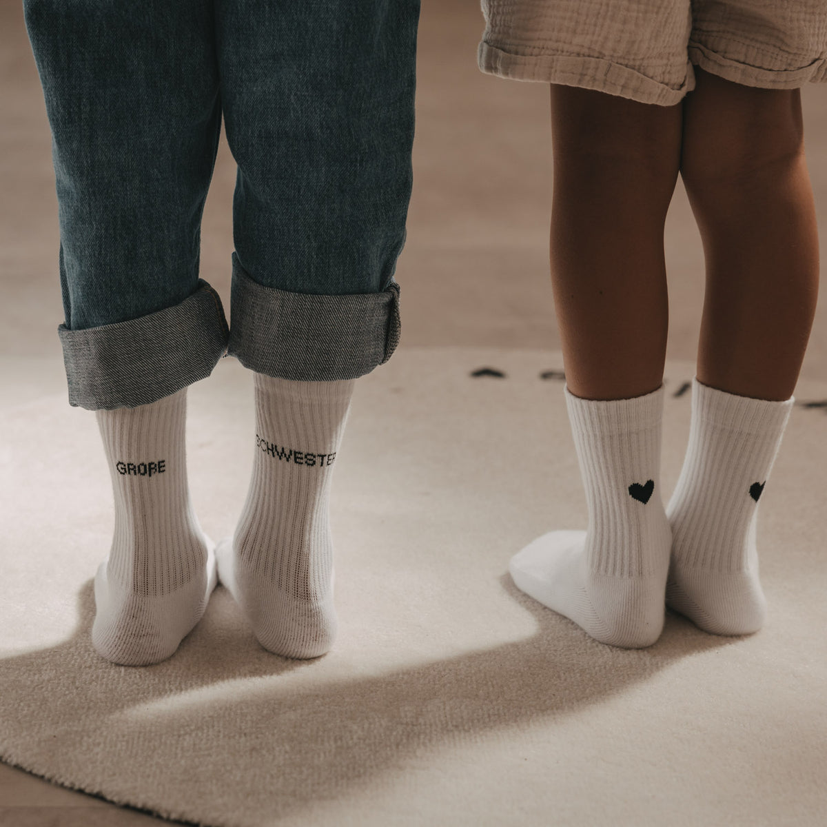 Kids socks "Grosse Schwester" white 31-34 - Eulenschnitt (Image 2)