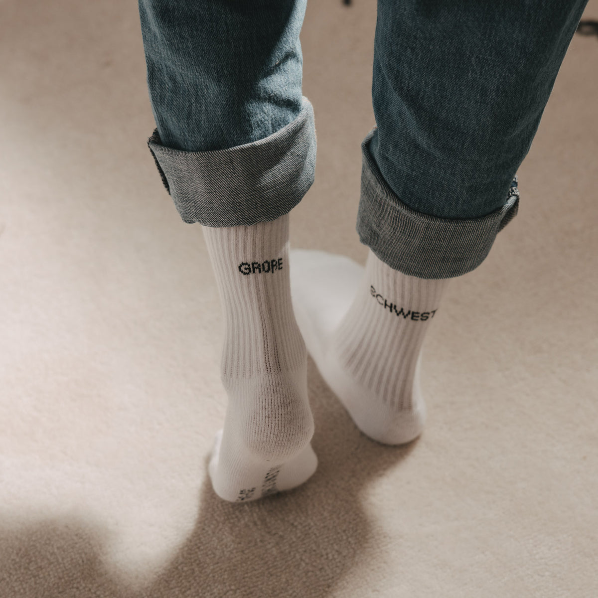 Kids Socken "Grosse Schwester" weiss 27-30 - Eulenschnitt (Bild 2)