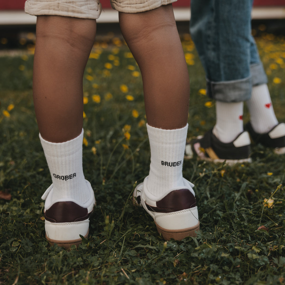 Kids Socken "Grosser Bruder" weiss 23-26 - Eulenschnitt (Bild 3)