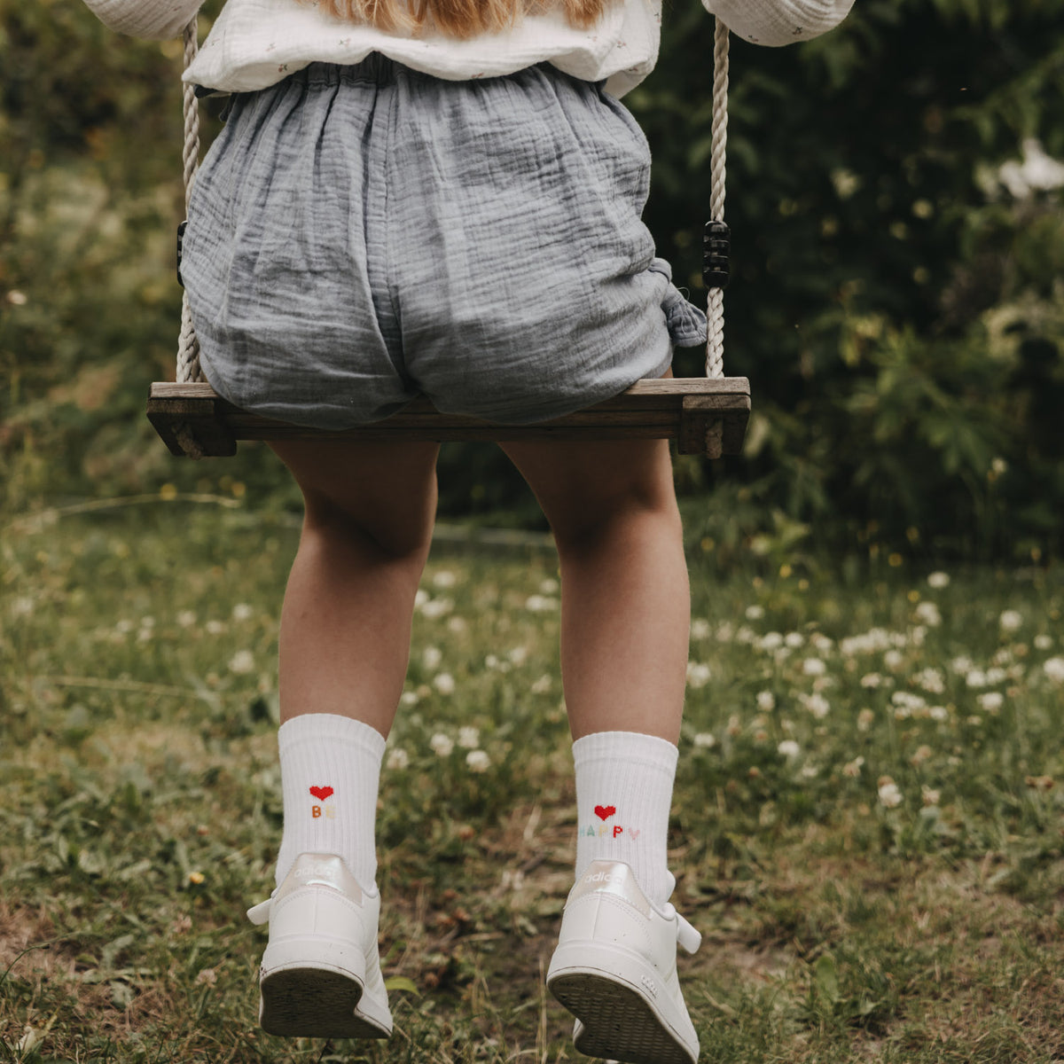 Kids socks "Be happy" white 27-30 - Eulenschnitt (Image 3)