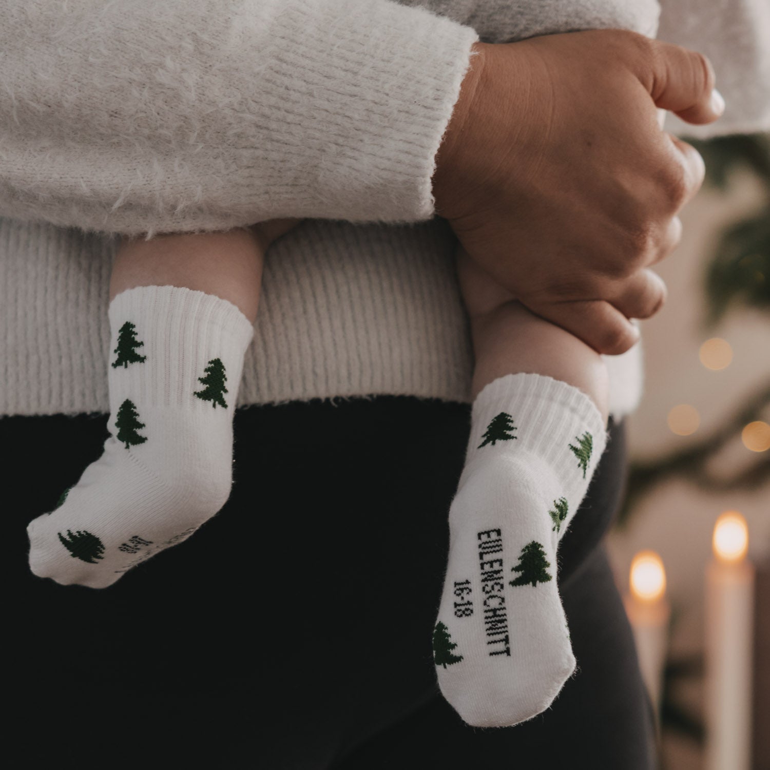 Chaussettes bébé sapins blanc 16–18 - Eulenschnitt