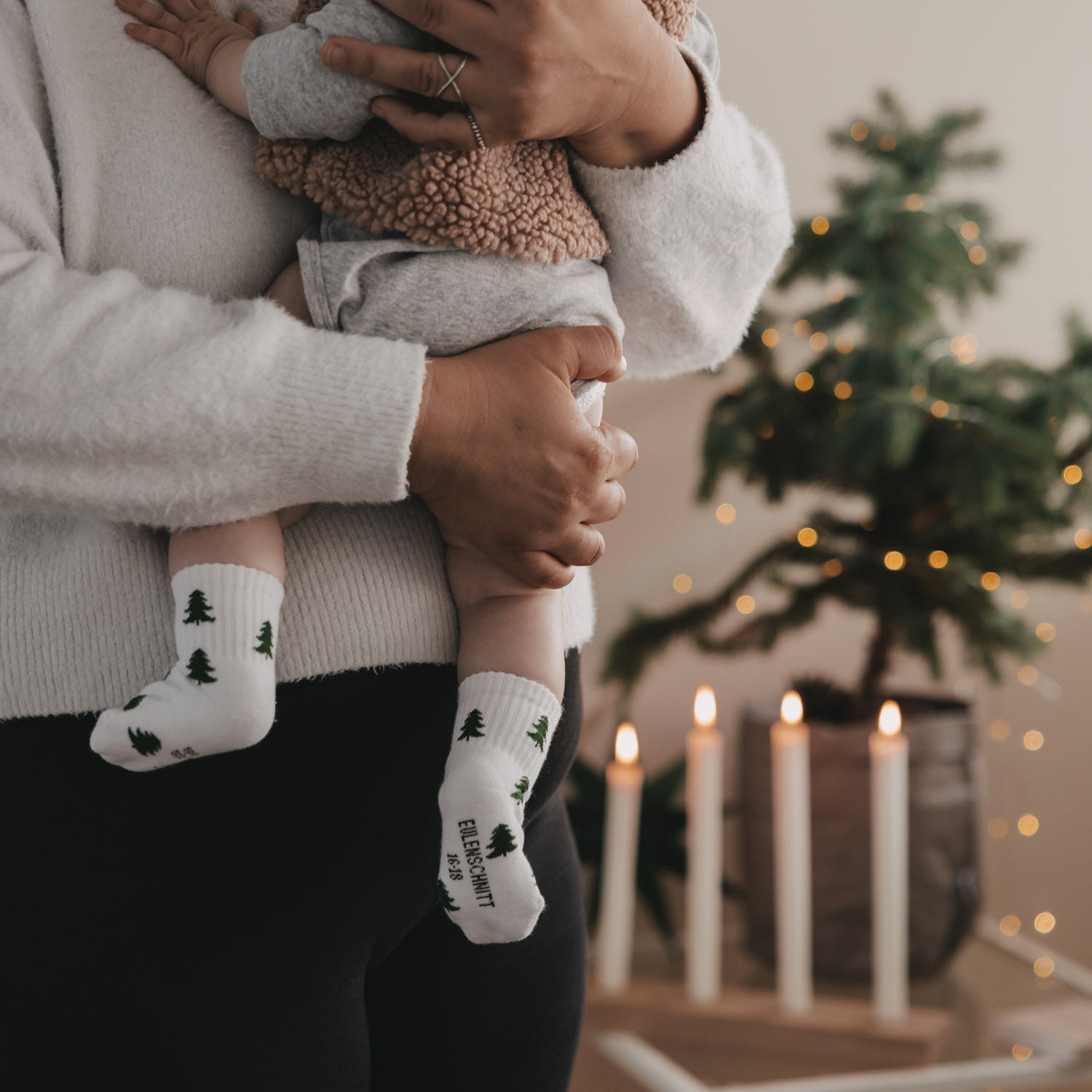Chaussettes bébé sapins blanc 16–18 - Eulenschnitt (Image 3)