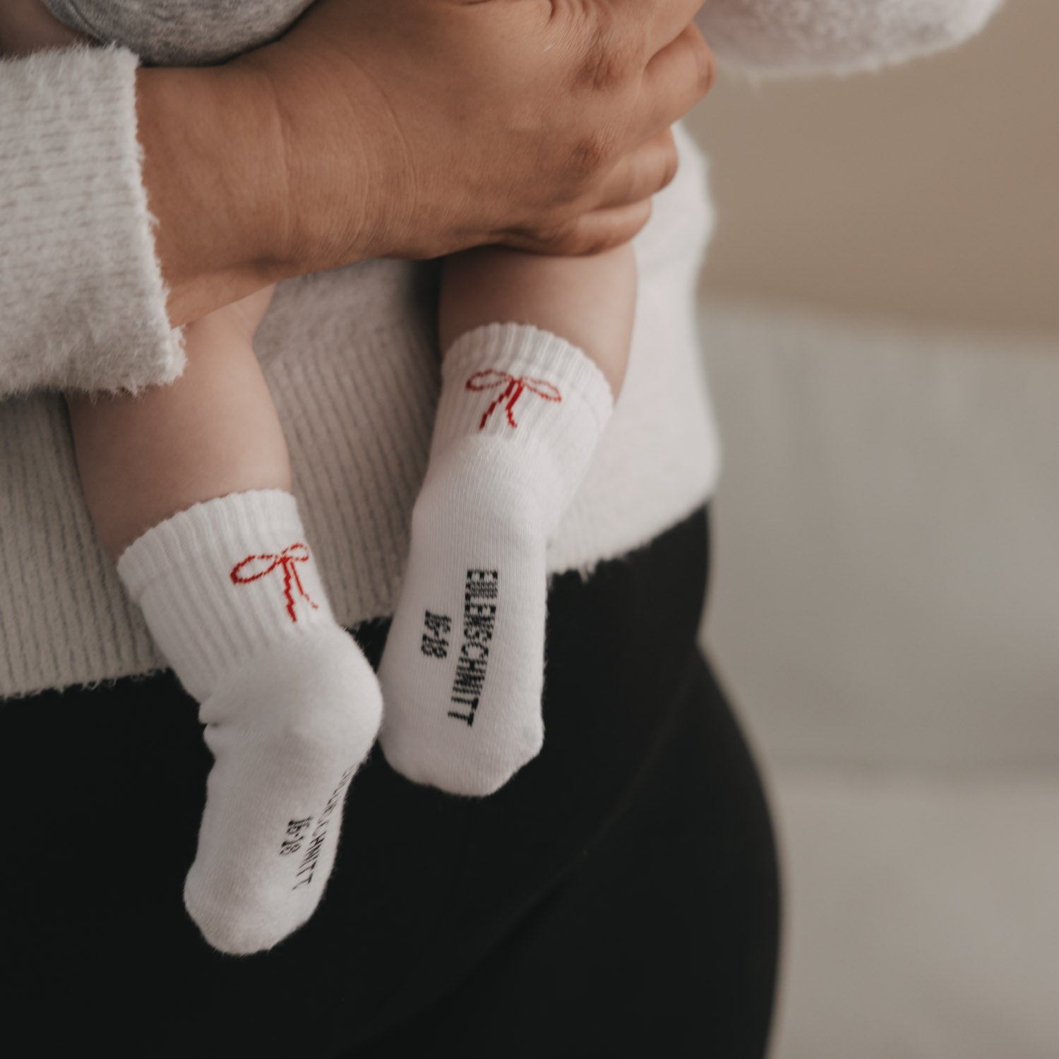 Babysocken Schleife weiss 16–18 - Eulenschnitt (Bild 4)