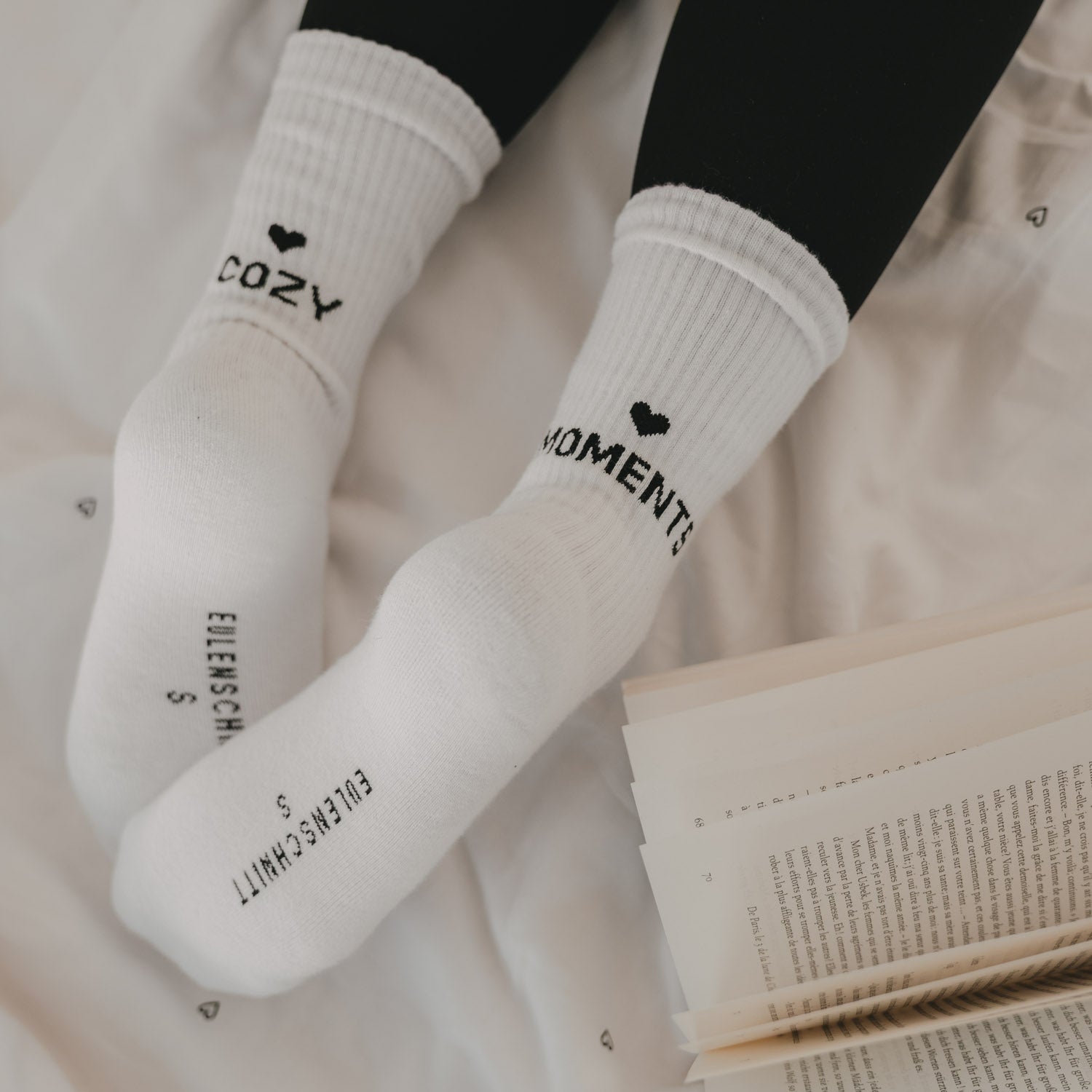 Socken "Cozy Moments" weiss 35-38 - Eulenschnitt