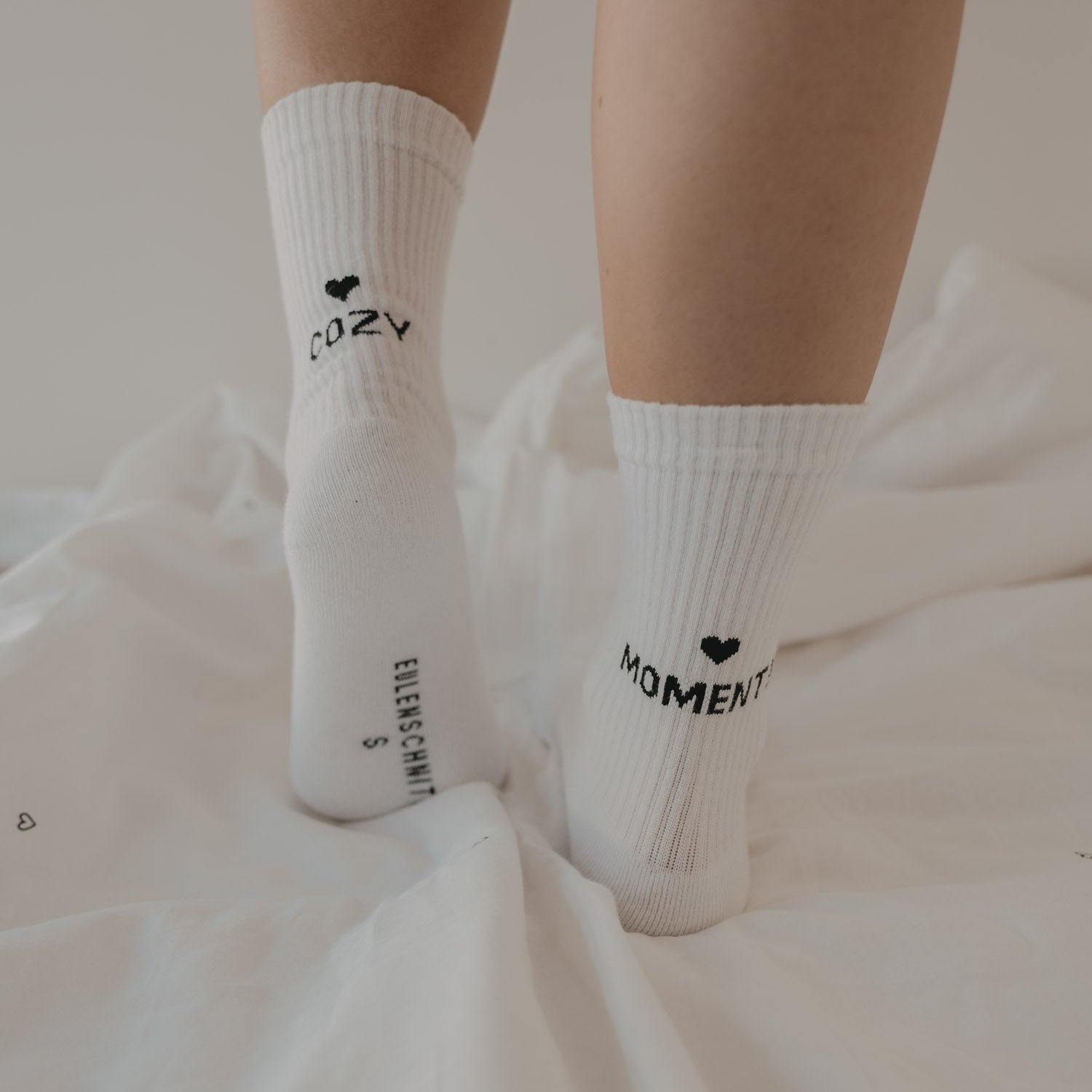 Socken "Cozy Moments" weiss 35-38 - Eulenschnitt