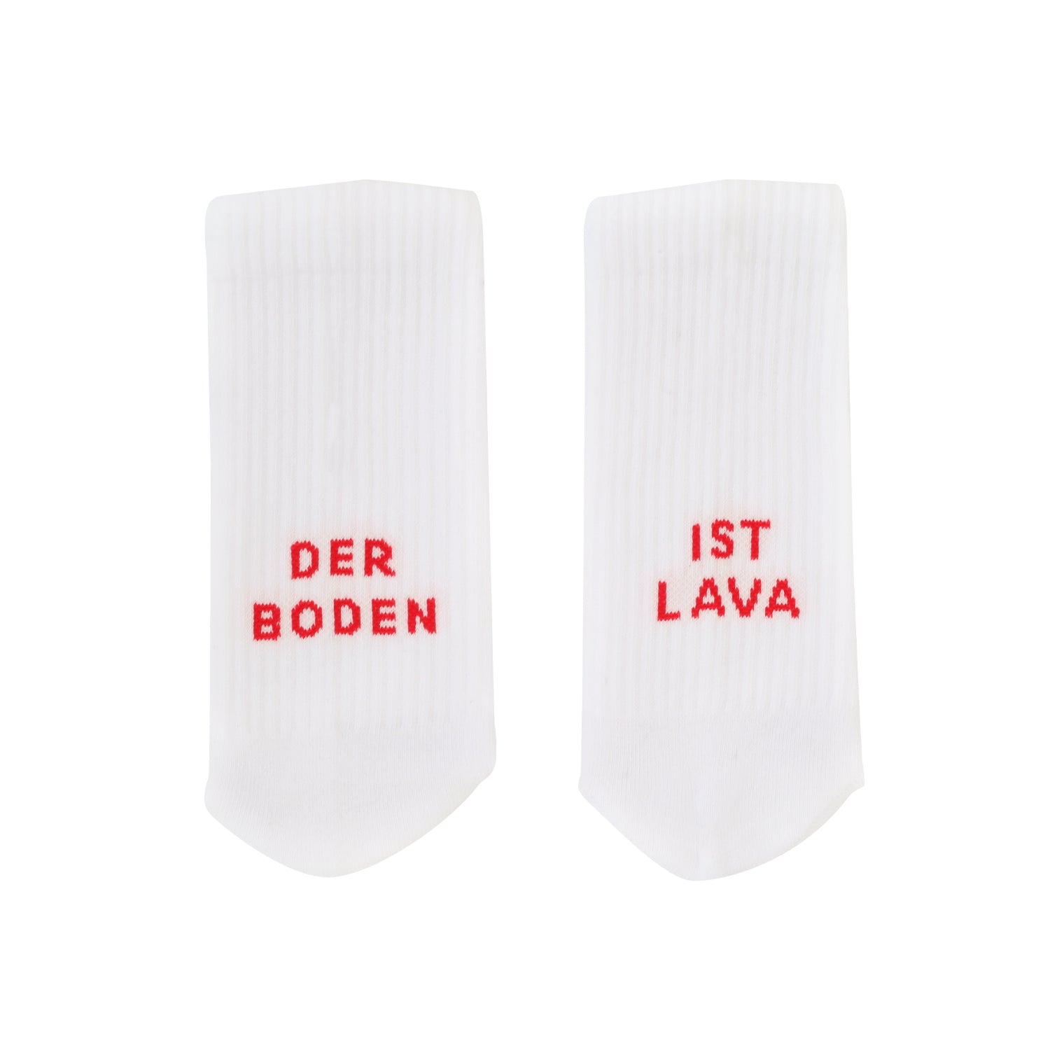 Socken "DER BODEN IST LAVA" weiss 43–46 - Eulenschnitt