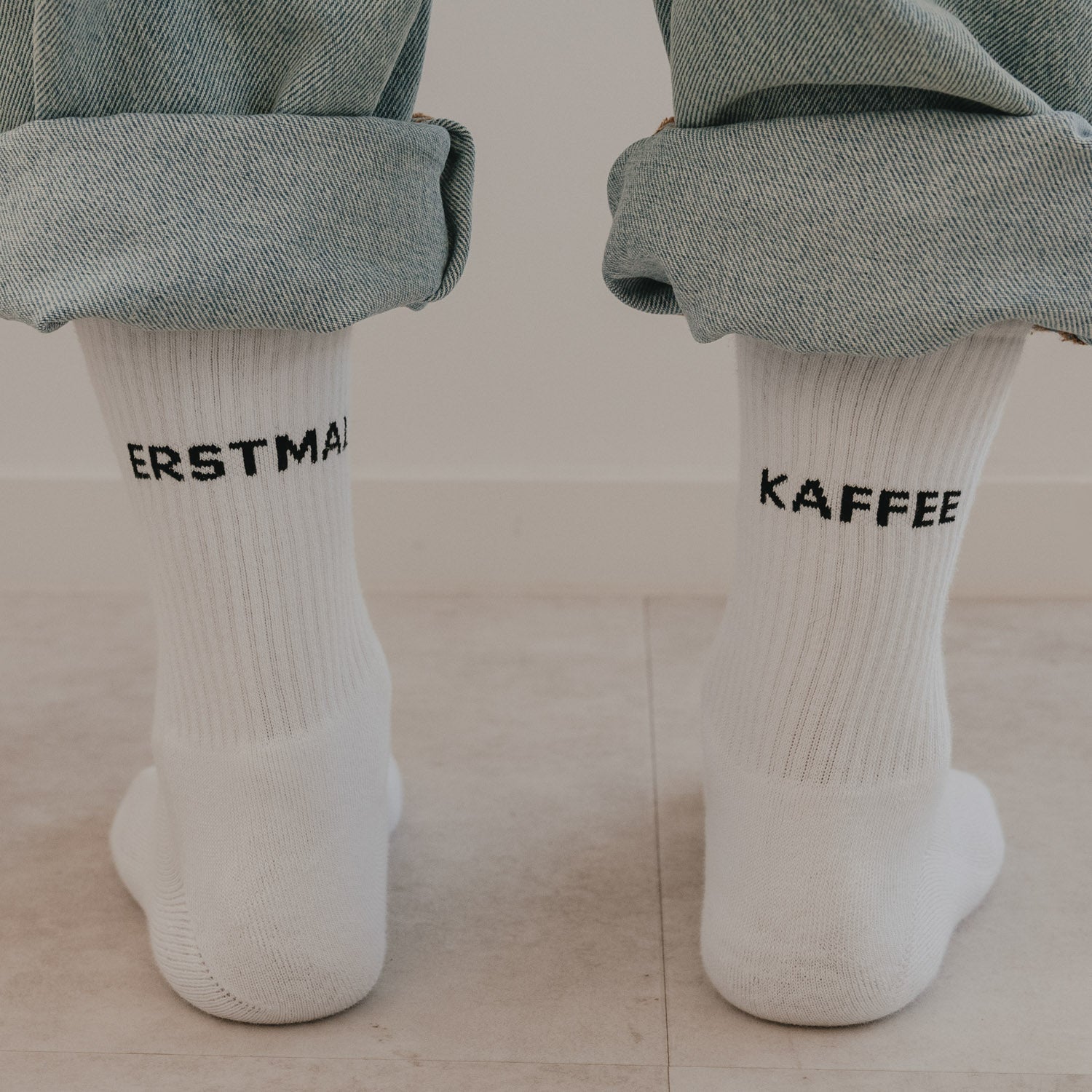 Calzini "Erstmal Kaffee" bianco 39-42 - Eulenschnitt