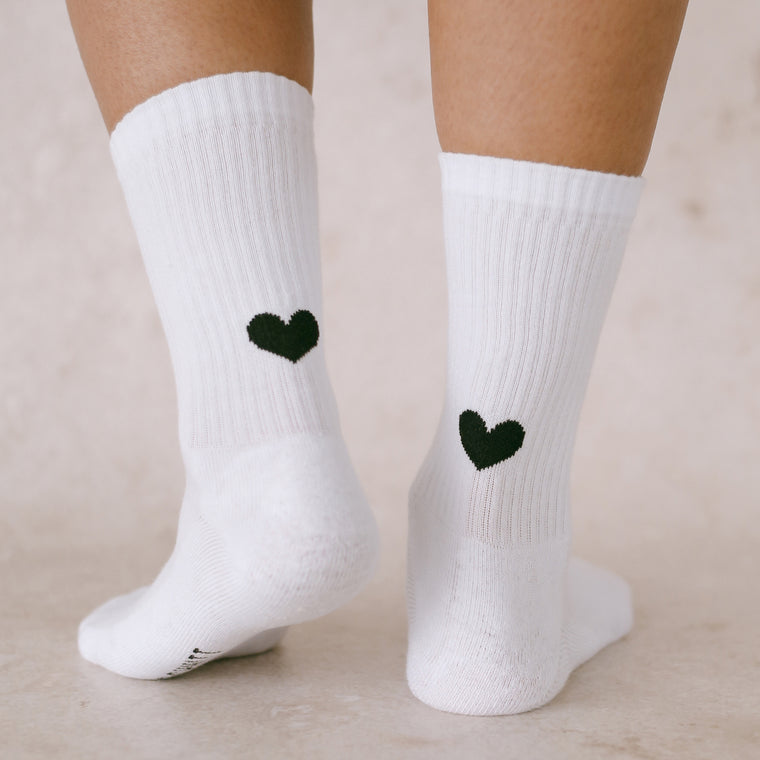 Socken Herz weiss 39-42 - Eulenschnitt