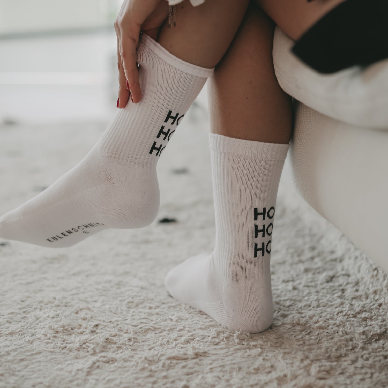 Socks "HO HO HO" white 39-42 - Eulenschnitt