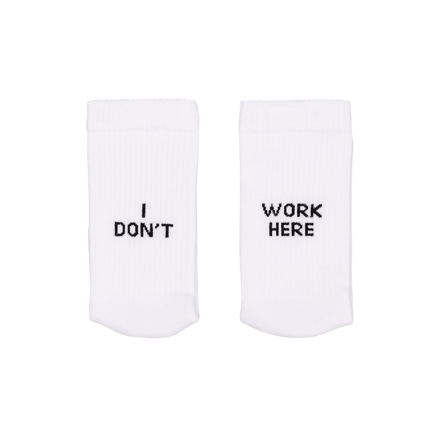 Socken "I don`t work here" weiss 35–38 - Eulenschnitt