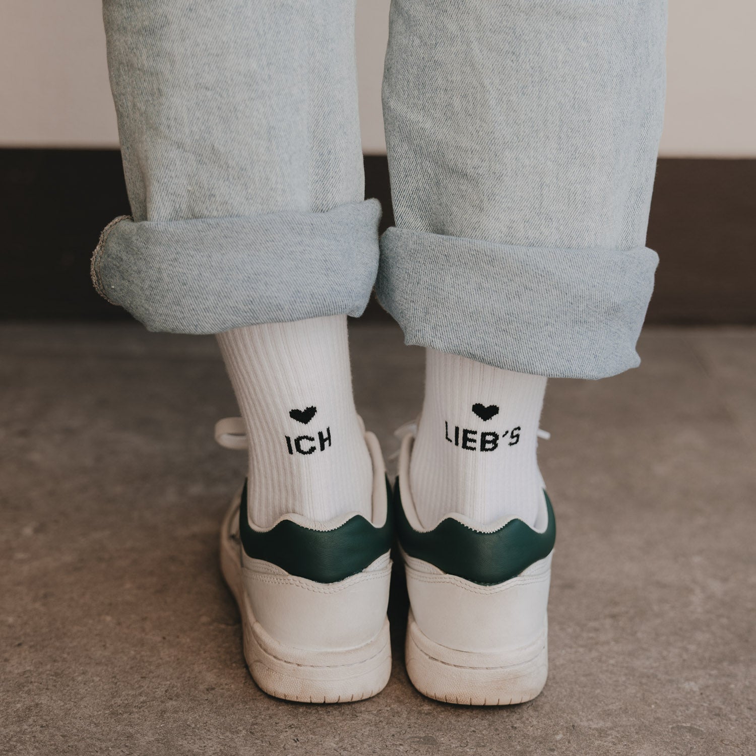 Socken "Ich Liebs" weiss 39-42 - Eulenschnitt