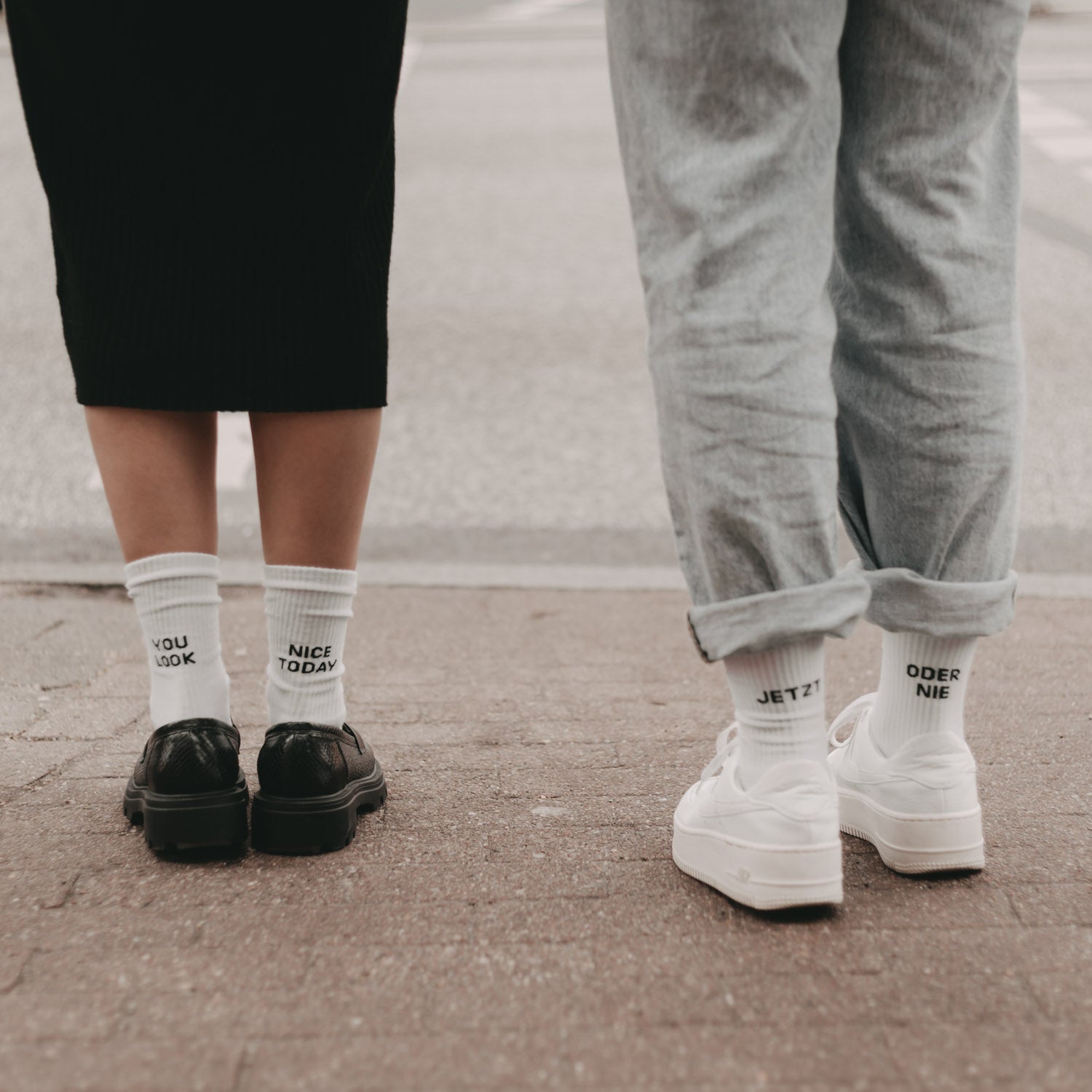 Socks "Jetzt oder nie" white 43-46 - Eulenschnitt