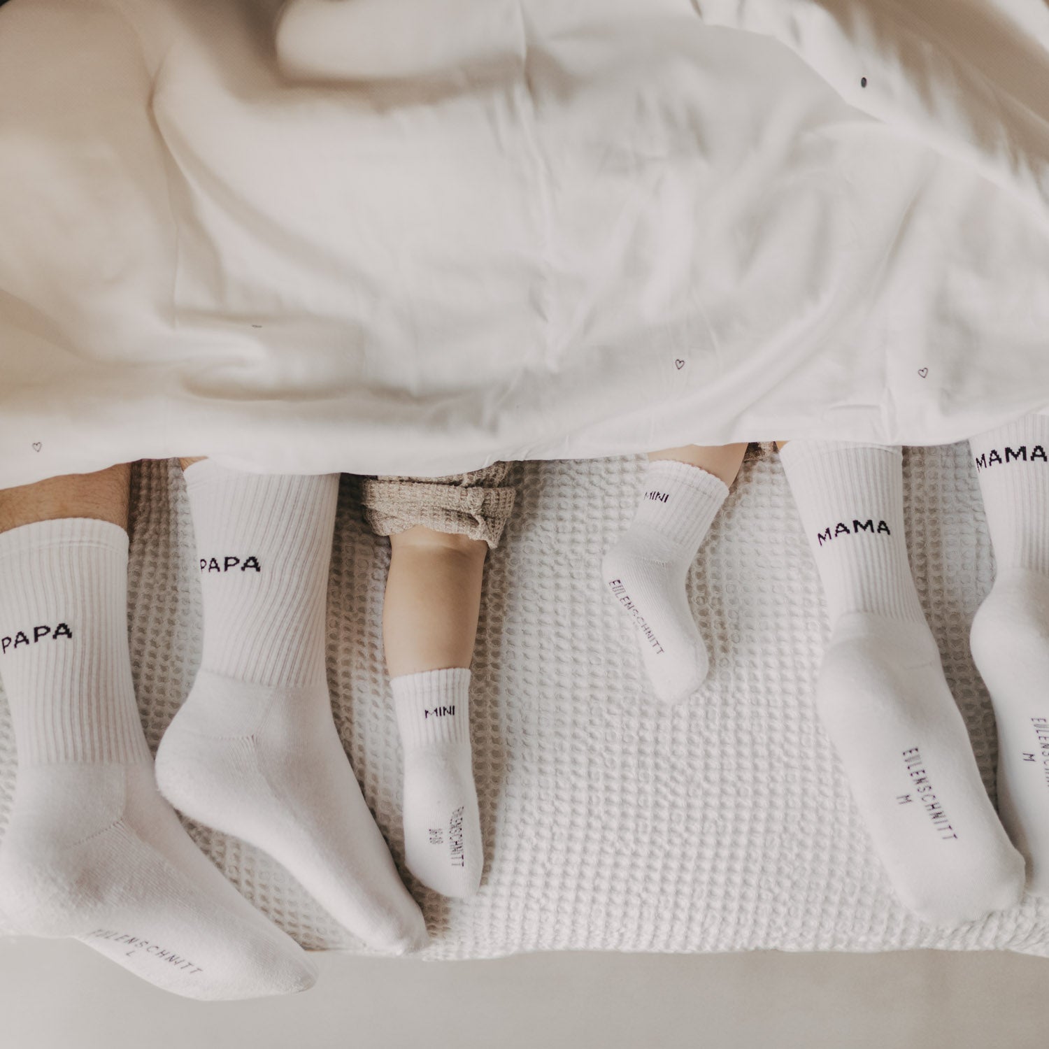 Socken "Mama" weiss 43–46 - Eulenschnitt
