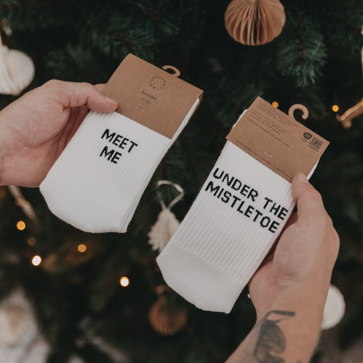 Socken "Mistletoe" weiss 43–46 - Eulenschnitt