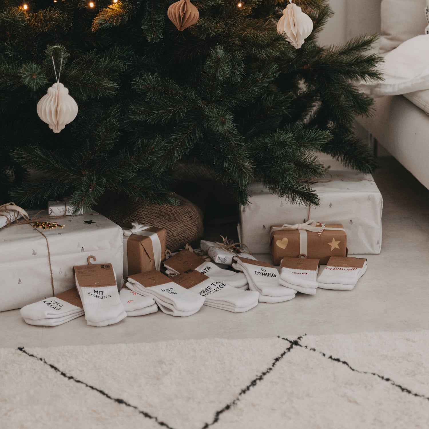 Chaussettes "Mistletoe" blanc 43-46 - Eulenschnitt
