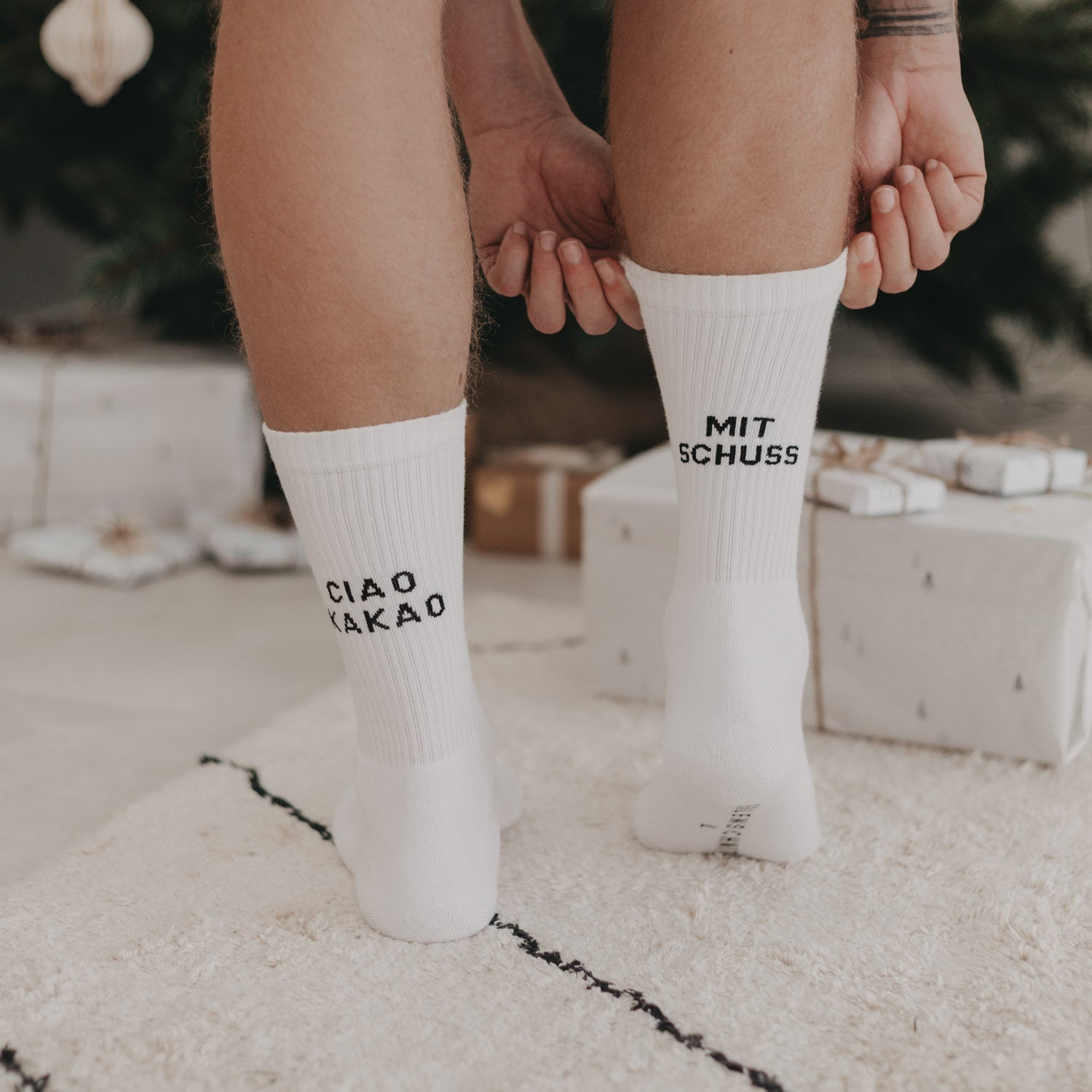 Socken "mit Schuss" weiss 35–38 - Eulenschnitt