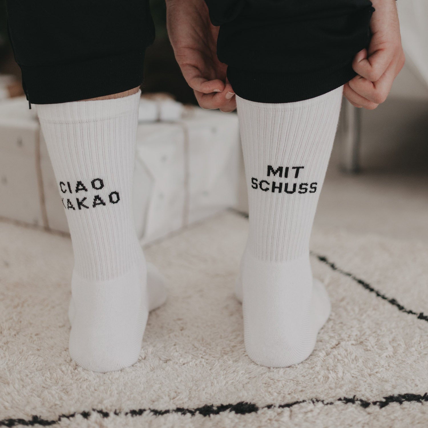 Socken "mit Schuss" weiss 39–42 - Eulenschnitt