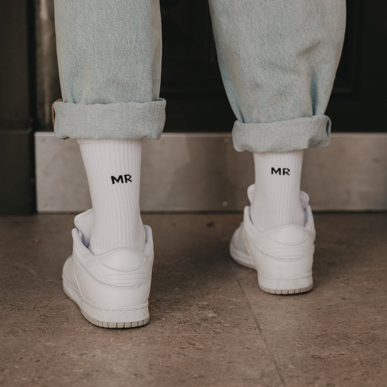 Socken "Mr" weiss 39-42 - Eulenschnitt