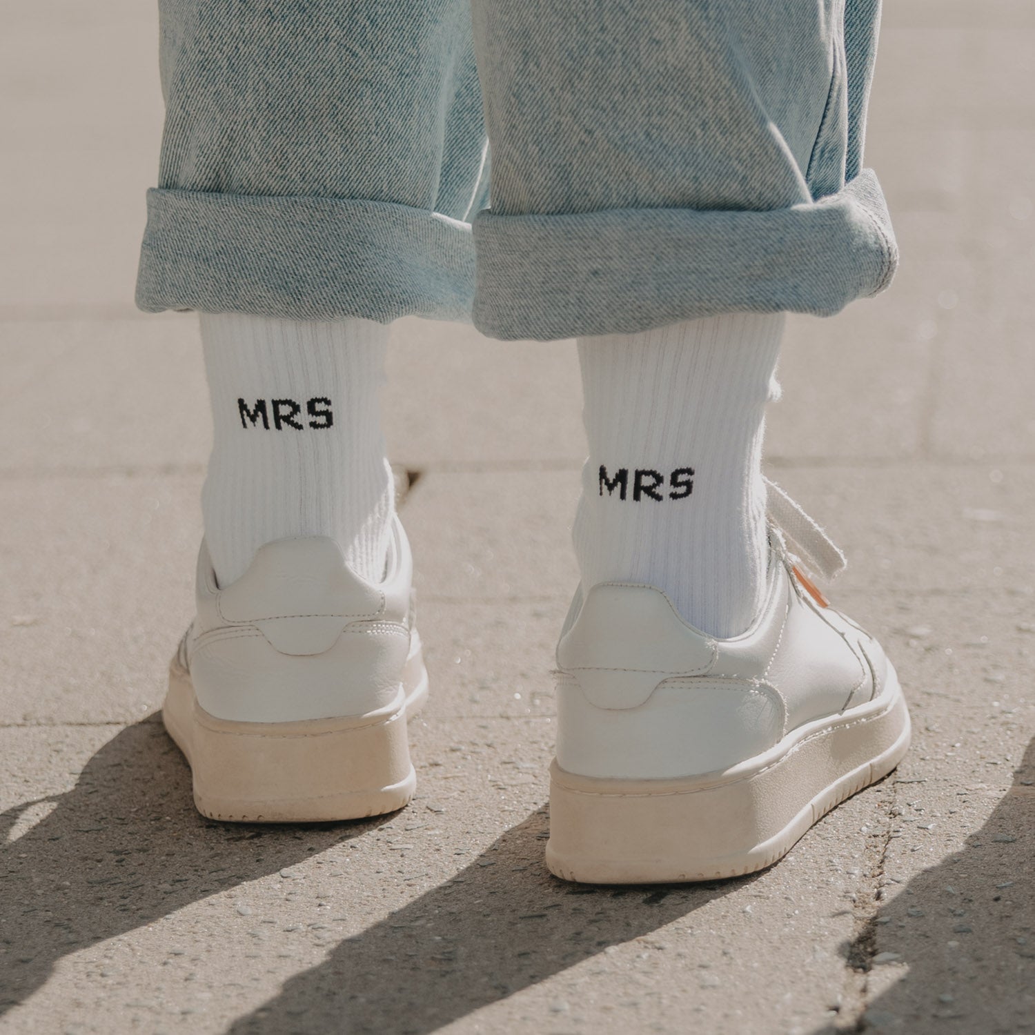 Socken "Mrs" weiss 39-42 - Eulenschnitt