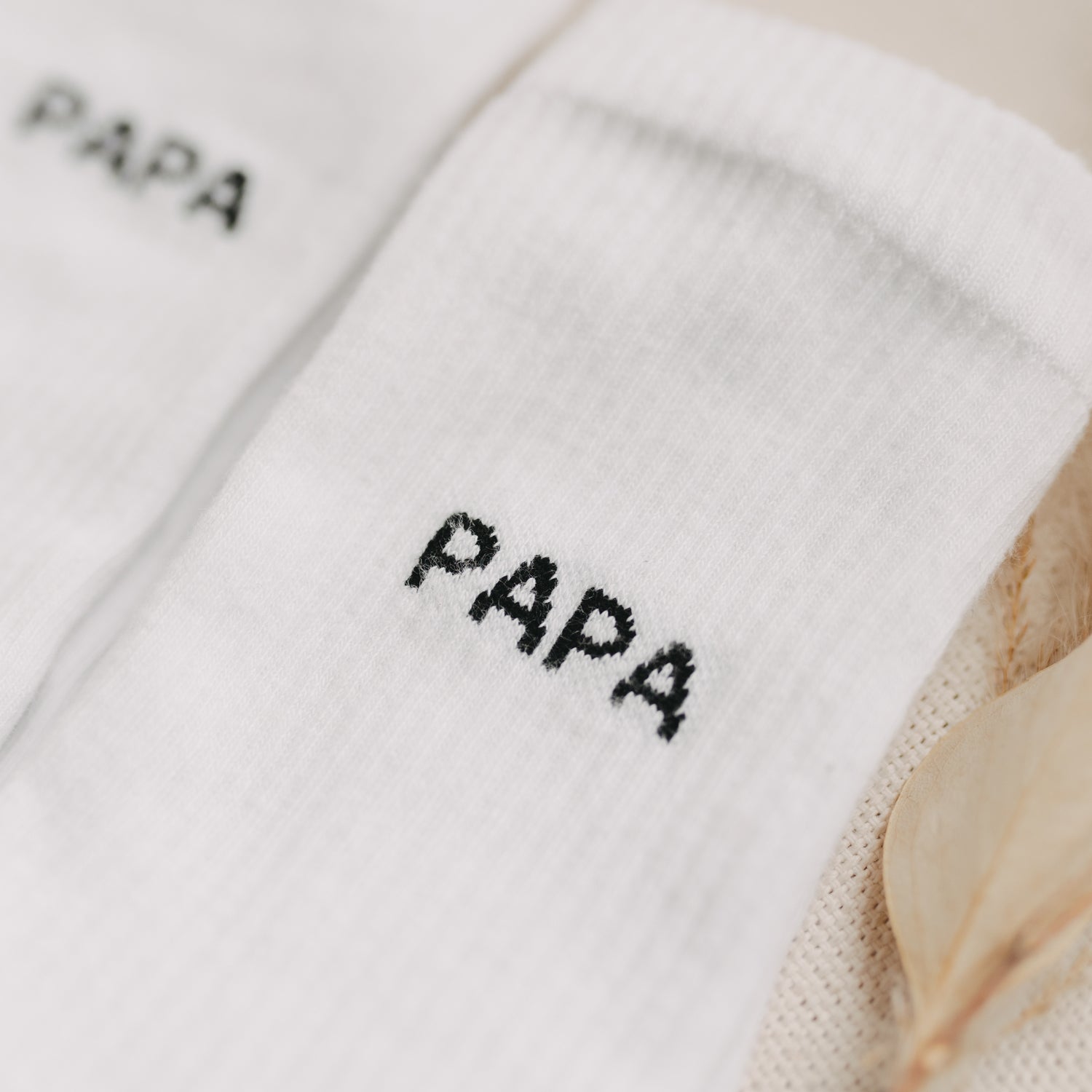 Socken "Papa" weiss 43–46 - Eulenschnitt