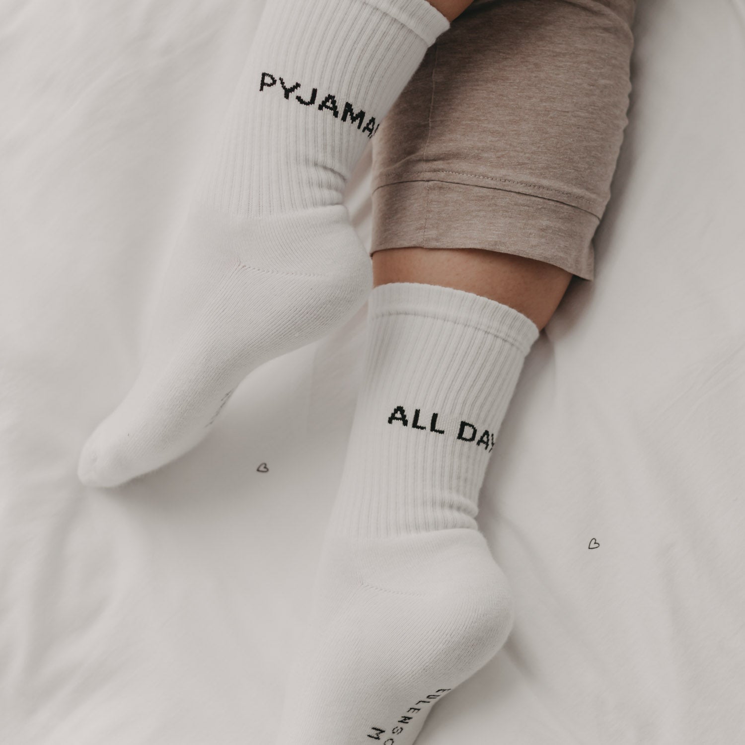 Socken "Pyjamas all day" weiss 39–42 - Eulenschnitt (Bild 3)